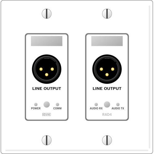 Rane RAD 4 2 Gang Wall Plate with 2 Line Outputs (Black) RAD4B