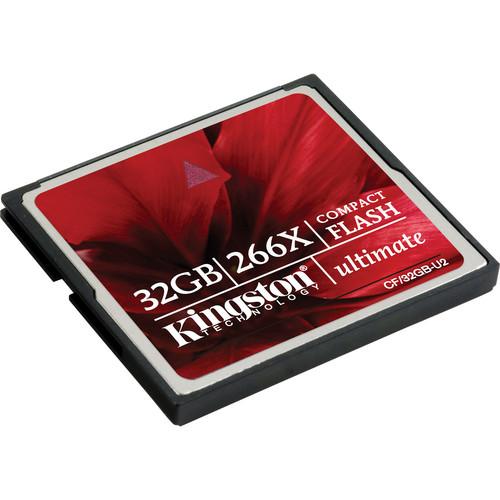 Kingston 32GB CompactFlash Ultimate 266x Memory Card CF/32GB-U2