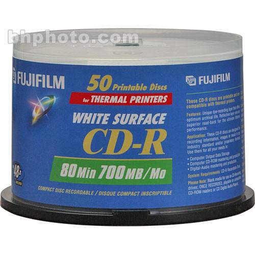 Fujifilm  CD-R White Thermal Disc (50) 600002933, Fujifilm, CD-R, White, Thermal, Disc, 50, 600002933, Video