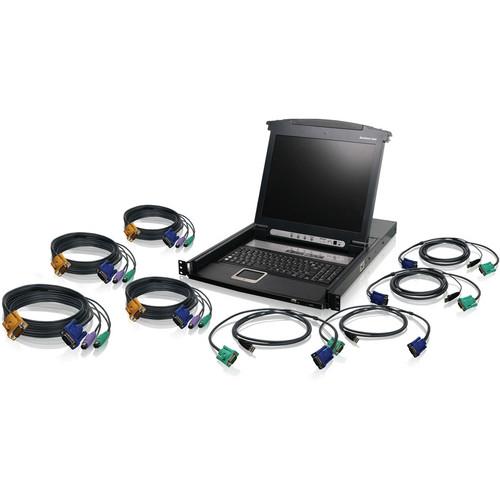 IOGEAR 8-Port LCD Combo KVM Switch with Cables GCL1808KIT, IOGEAR, 8-Port, LCD, Combo, KVM, Switch, with, Cables, GCL1808KIT,