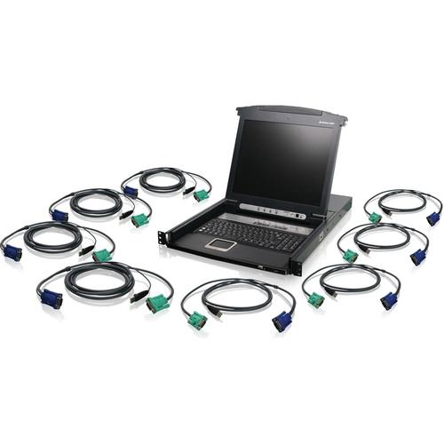 IOGEAR 8-Port LCD Combo KVM Switch with USB KVM GCL1808KITU