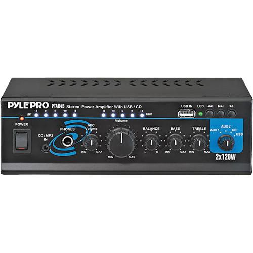 Pyle Pro PTAU45 Mini 120 Watt x 2 Stereo Power Amplifier PTAU45, Pyle, Pro, PTAU45, Mini, 120, Watt, x, 2, Stereo, Power, Amplifier, PTAU45