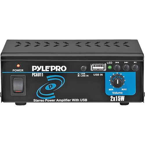 Pyle Pro PCAU11 Mini 15 Watt x 2 Stereo Power Amplifier PCAU11