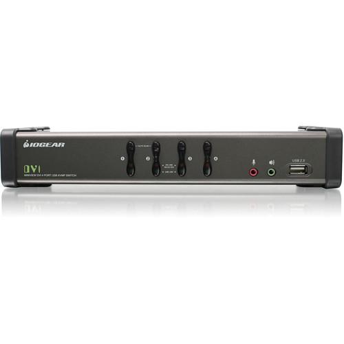 IOGEAR GCS1104 4-Port USB DVI KVMP Switch with Audio and GCS1104, IOGEAR, GCS1104, 4-Port, USB, DVI, KVMP, Switch, with, Audio, GCS1104
