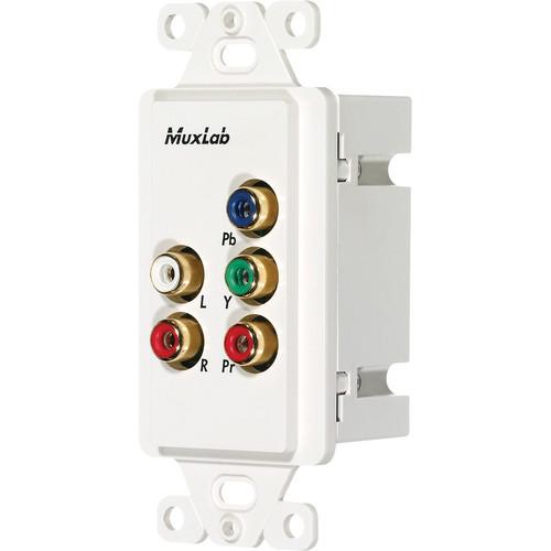 MuxLab Component Video/Stereo Audio Wall Balun (US) 500058-WP-US, MuxLab, Component, Video/Stereo, Audio, Wall, Balun, US, 500058-WP-US