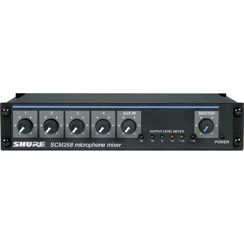 Shure  SCM268 4-Channel Microphone Mixer SCM268, Shure, SCM268, 4-Channel, Microphone, Mixer, SCM268, Video