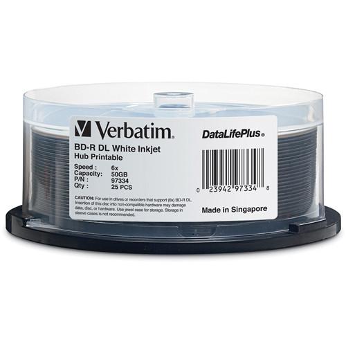 Verbatim 50GB 6x Blu-ray Disc (25-Pack Spindle) 97334, Verbatim, 50GB, 6x, Blu-ray, Disc, 25-Pack, Spindle, 97334,