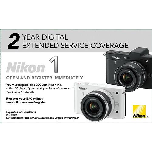 Nikon 2 Year Digital Extended Service Coverage for Nikon 1 11855