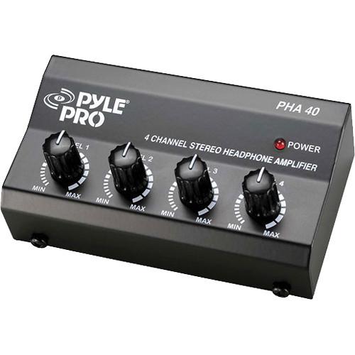 Pyle Pro PHA40 4-Channel Stereo Headphone Amplifier PHA40