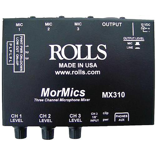 Rolls MX310 MorMics 3-Channel Mic Mixer/Combiner MX310, Rolls, MX310, MorMics, 3-Channel, Mic, Mixer/Combiner, MX310,