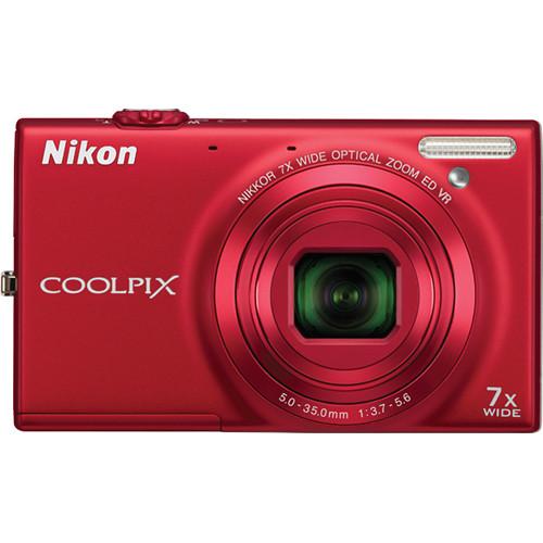 Used Nikon Coolpix S6100 Digital Camera (Red) 26271B