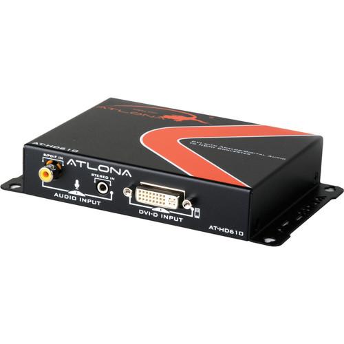 Atlona DVI with Analog/Digital Audio to HDMI Converter AT-HD610, Atlona, DVI, with, Analog/Digital, Audio, to, HDMI, Converter, AT-HD610