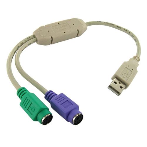 Comprehensive 1' (0.3 m) USB To Dual PS/2 Adapter USBA-2PS2