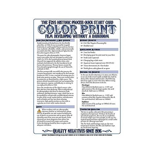 F295 Historic Process Laminated Reference Card for Color 29511
