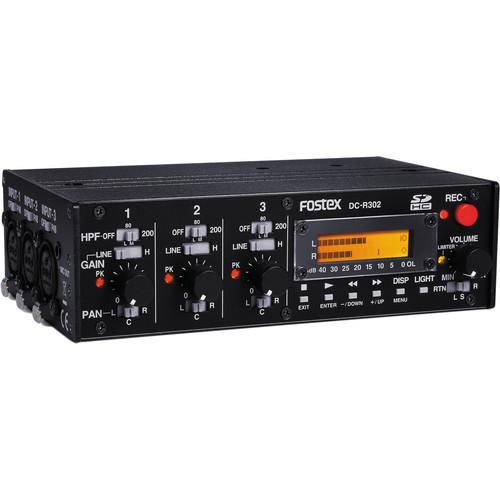 Fostex DC-R302 3-Channel Audio Mixer and Stereo Recorder DC-R302