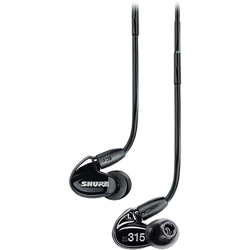 Shure SE315 Sound-Isolating In-Ear Stereo Earphones SE315-K, Shure, SE315, Sound-Isolating, In-Ear, Stereo, Earphones, SE315-K,