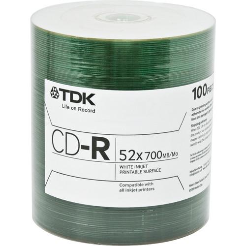 TDK Professional CD-R White Inkjet Printable Surface 48758