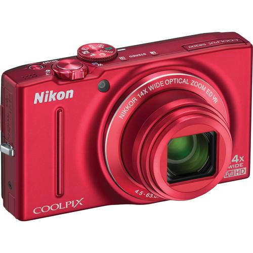 Used Nikon COOLPIX S8200 Digital Camera (Red) 26289B