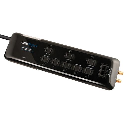 Bell'O 8 Outlet Audio/Video Surge Protector (Gloss Black) AS2008, Bell'O, 8, Outlet, Audio/Video, Surge, Protector, Gloss, Black, AS2008