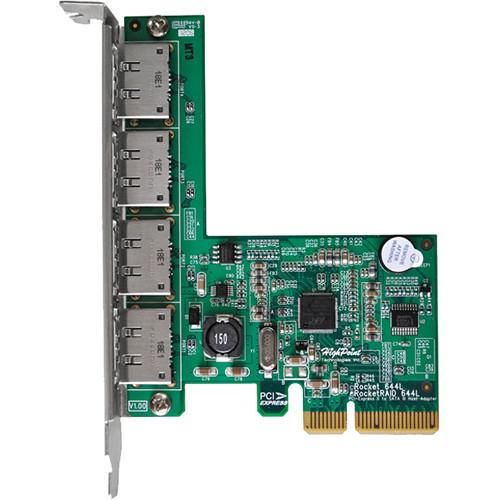 HighPoint RocketRAID 644L 4-Port eSATA 6 Gbps PCIe 2.0 x4 RR644L, HighPoint, RocketRAID, 644L, 4-Port, eSATA, 6, Gbps, PCIe, 2.0, x4, RR644L