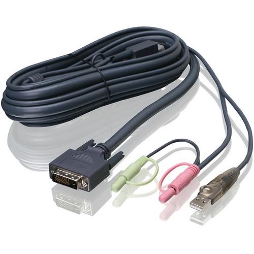 IOGEAR 6' (1.8 m) Dual-Link DVI KVM Cable with USB G2L7D02UD, IOGEAR, 6', 1.8, m, Dual-Link, DVI, KVM, Cable, with, USB, G2L7D02UD,