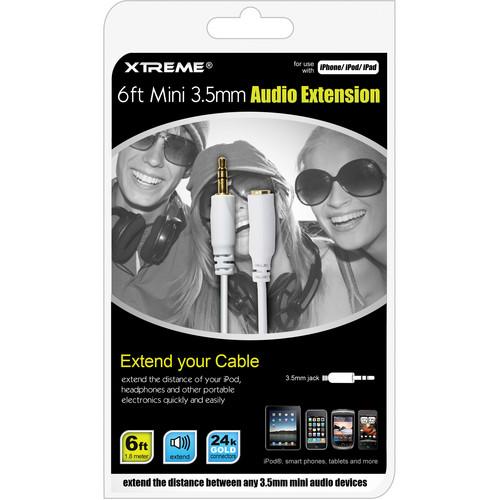 Xtreme Cables Mini 3.5mm Audio-Extension Cable 6' 50604
