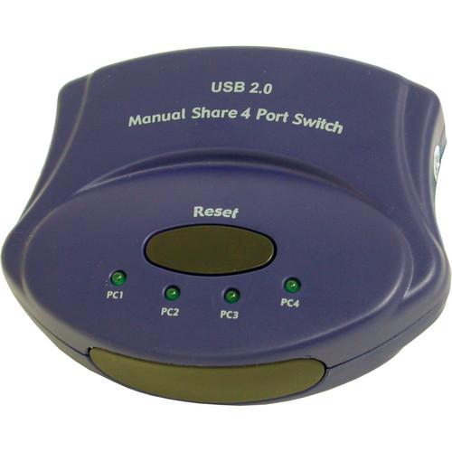 C2G  4-Port USB 2.0 Manual Switch (Blue) 30506, C2G, 4-Port, USB, 2.0, Manual, Switch, Blue, 30506, Video