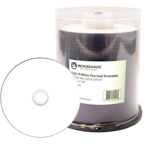 Microboards White Thermal-Printable DVD-R MIC-DVD-R-EVR100, Microboards, White, Thermal-Printable, DVD-R, MIC-DVD-R-EVR100,