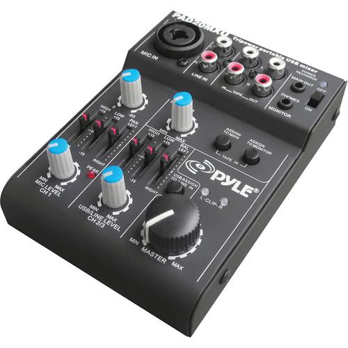 Pyle Pro 5-Channel Compact Audio Mixer with USB PAD20MXU