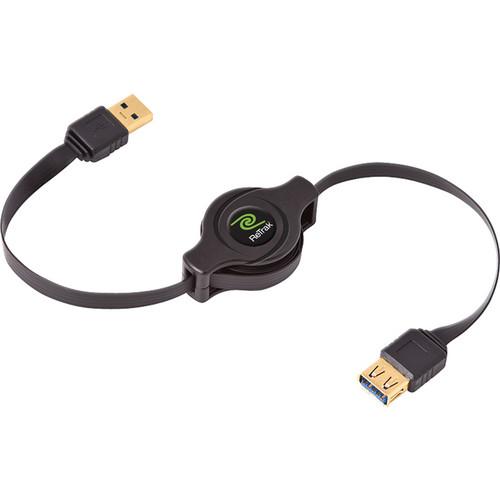 ReTrak 3.28' (1m) Retractable USB 3.0 Extension Cable, ReTrak, 3.28', 1m, Retractable, USB, 3.0, Extension, Cable