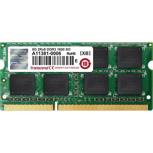 Transcend 8GB 204-Pin JetRam Series DDR3-1600 JM1600KSH-8G, Transcend, 8GB, 204-Pin, JetRam, Series, DDR3-1600, JM1600KSH-8G,