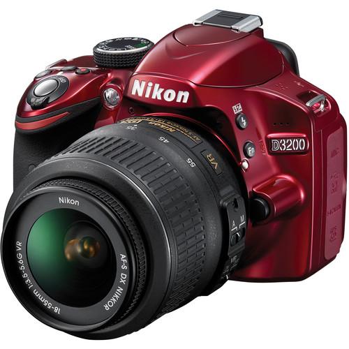 Used Nikon D3200 DSLR Camera with 18-55mm Lens (Red) 25496B, Used, Nikon, D3200, DSLR, Camera, with, 18-55mm, Lens, Red, 25496B,