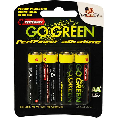 PerfPower GoGreen AA Alkaline Batteries (4-Pack) 24001, PerfPower, GoGreen, AA, Alkaline, Batteries, 4-Pack, 24001,