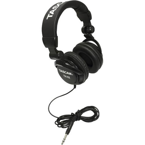 Tascam  TH-02 Studio Headphones (Black) TH-02-B, Tascam, TH-02, Studio, Headphones, Black, TH-02-B, Video