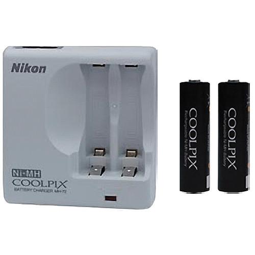 Nikon EN-MH2-B2/MH-72 NiMH AA Batteries & Charger Kit 25787