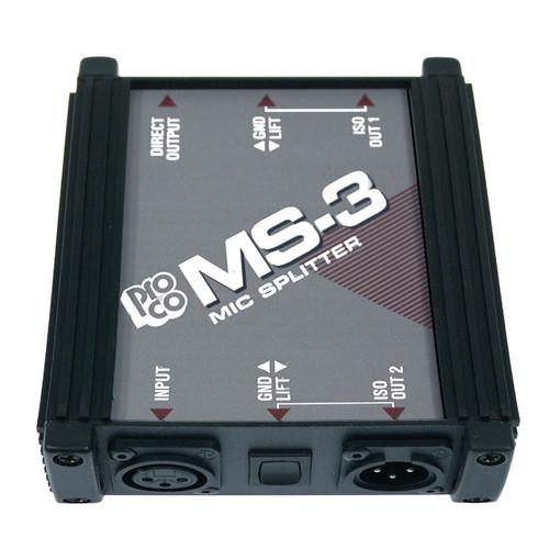 Pro Co Sound MS3 3-Way Microphone Splitter Box MS3