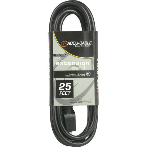 American DJ Accu-Cable 3-Wire 12-Gauge Edison AC EC-123-25, American, DJ, Accu-Cable, 3-Wire, 12-Gauge, Edison, AC, EC-123-25,