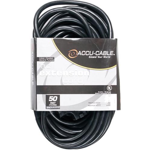 American DJ Accu-Cable 3-Wire 12-Gauge Edison AC EC-123-3FER50, American, DJ, Accu-Cable, 3-Wire, 12-Gauge, Edison, AC, EC-123-3FER50