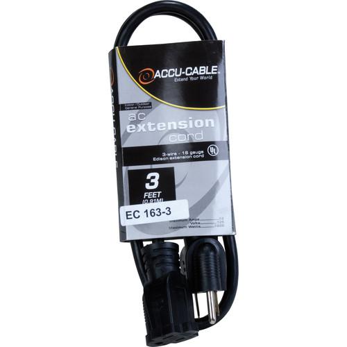 American DJ Accu-Cable 3-Wire 16-Gauge Edison AC EC-163-3