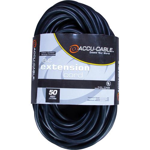 American DJ Accu-Cable 3-Wire 16-Gauge Edison AC EC-163-50, American, DJ, Accu-Cable, 3-Wire, 16-Gauge, Edison, AC, EC-163-50,