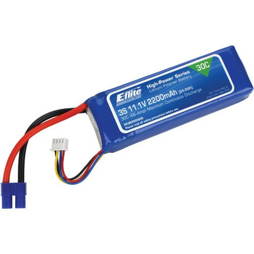 E-flite 2200mAh 3S 11.1V 30C Li-Po 13AWG EC3 Battery