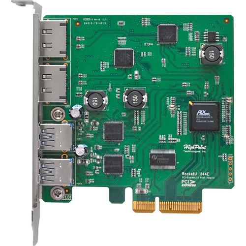 HighPoint RocketU 1144E USB 3.0   6 Gb/s eSATA PCIe 2.0 RU1144E, HighPoint, RocketU, 1144E, USB, 3.0, , 6, Gb/s, eSATA, PCIe, 2.0, RU1144E