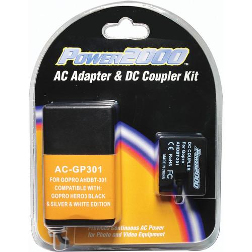 Power2000 AC Adapter/DC Coupler for GoPro Hero 3 Camera AC-GP301