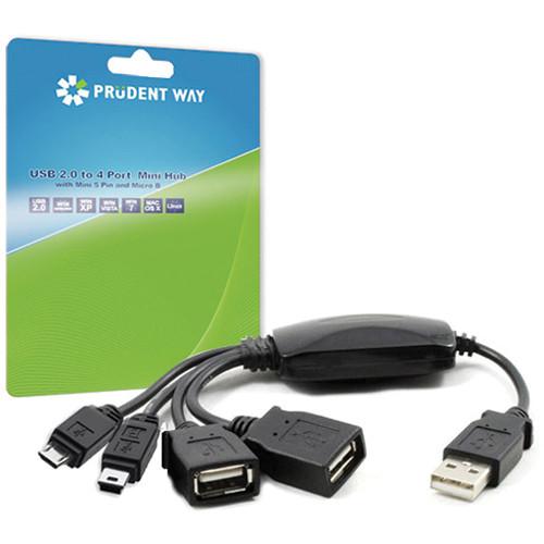 Prudent Way USB 2.0 to 4 Port Mini Hub PWI-USB-2UB5