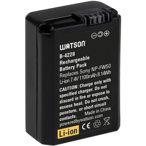 Watson NP-FW50 Lithium-Ion Battery Pack (7.4V, 1100mAh) B-4228, Watson, NP-FW50, Lithium-Ion, Battery, Pack, 7.4V, 1100mAh, B-4228