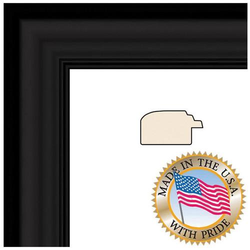 ART TO FRAMES 1418 Satin Black Step Lip Photo Frame WOM10035-4X6