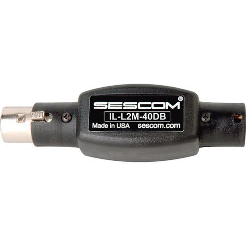 Sescom IL-L2M-40DB 40dB Inline Audio Pad with Hot IL-L2M-40DB
