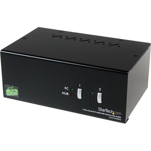 StarTech 2-Port Dual DVI USB KVM Switch with Audio SV231DVIDDU, StarTech, 2-Port, Dual, DVI, USB, KVM, Switch, with, Audio, SV231DVIDDU