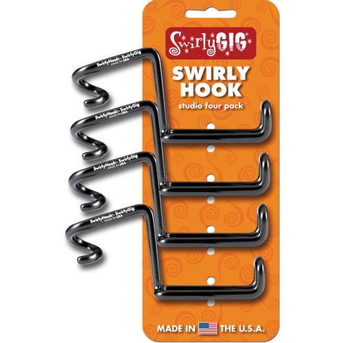 SwirlyGig SwirlyHook Headphone Hook (Studio 4-Pack, Black), SwirlyGig, SwirlyHook, Headphone, Hook, Studio, 4-Pack, Black,