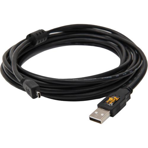 Tether Tools 15' TetherPro USB 2.0 A Male to Mini-B 8-pin Gold